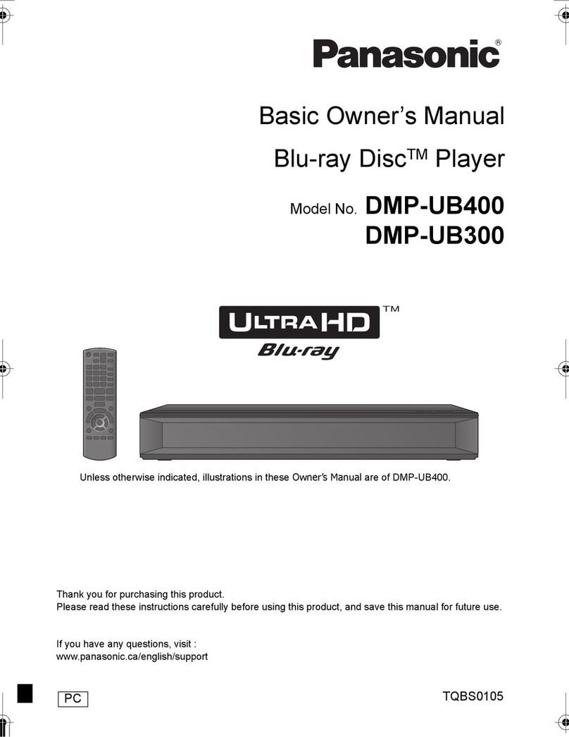 Panasonic DMP-UB300 Installation and service instructions