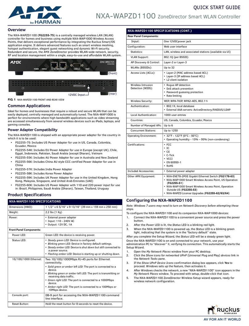 AMX NXA-WAPZD1100 quick start guide
