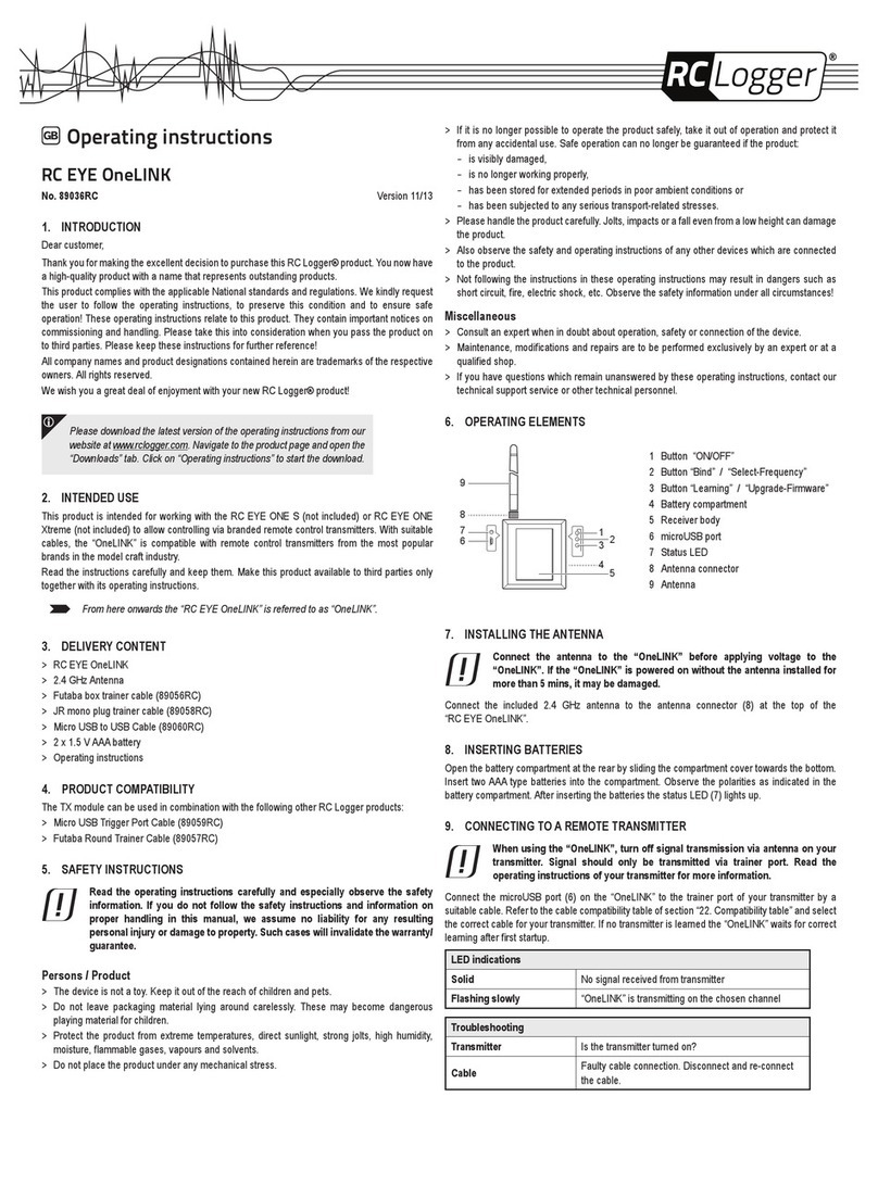RC Logger RC EYE OneLINK operating instructions