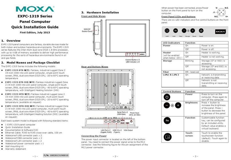 Moxa Technologies EXPC-1319-STS-W7E Quick installation guide