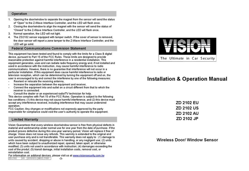 Vision ZD 2102 EU Installation & operation manual
