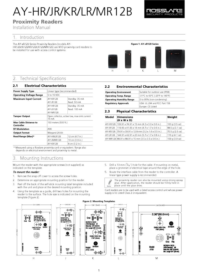 Rosslare AY-HRMR12B installation manual