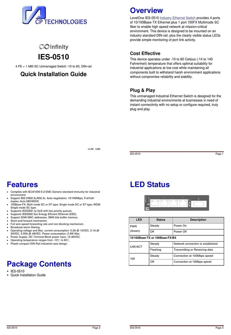 LevelOne Infinity IES-0510 Quick installation guide
