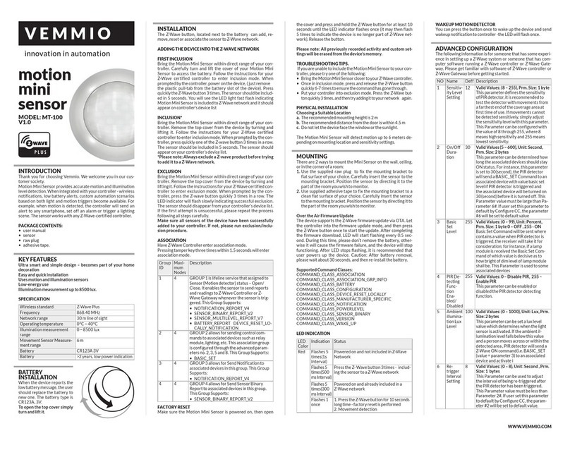 Vemmio MT-100 user manual