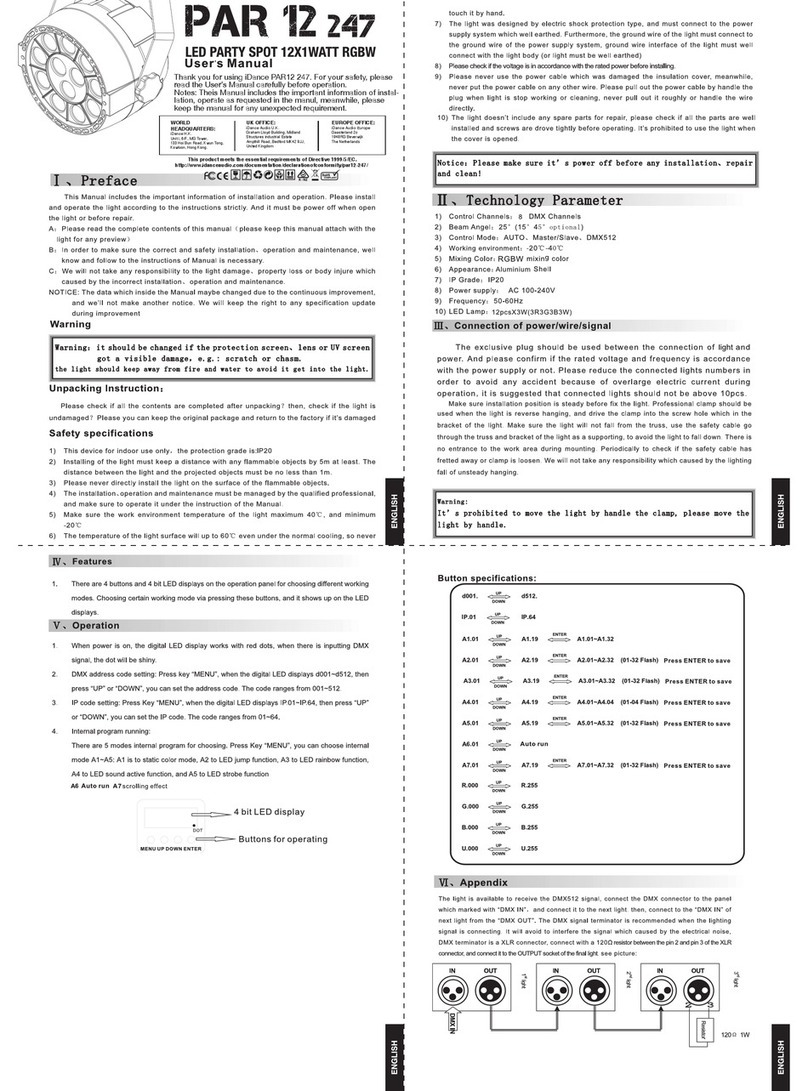 iDance PAR 12 247 user manual