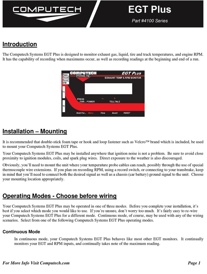 Computech Systems EGT Plus 4100 Series User manual