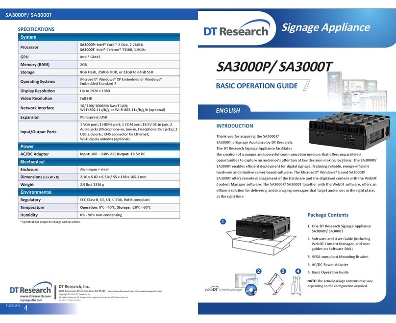DT Research SA3000P Basic operation guide