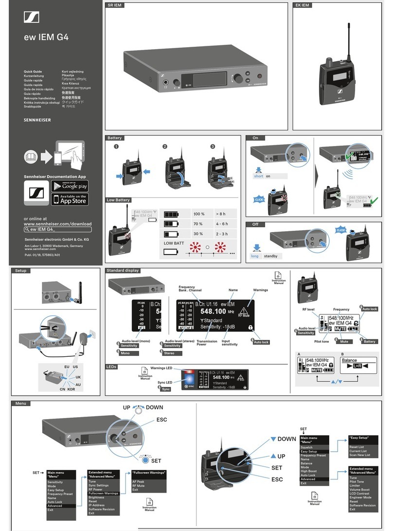 Sennheiser ew IEM G4 quick guide