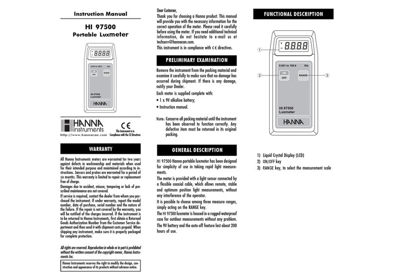 Hanna Instruments HI 97500 User manual Hanna Instruments HI 97500 User manual