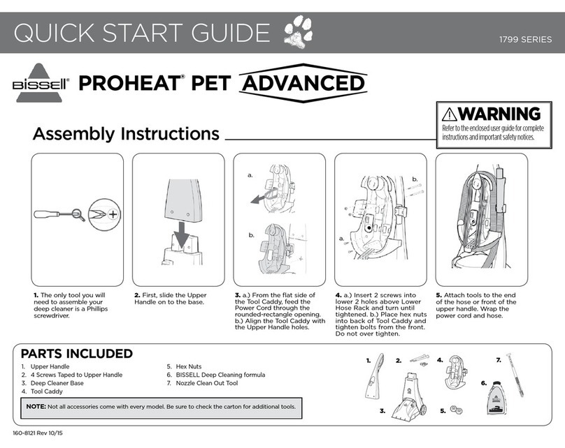 Bissell PROHEAT PET ADVANCED 1799 Series quick start guide Bissell PROHEAT PET ADVANCED 1799 Series quick start guide