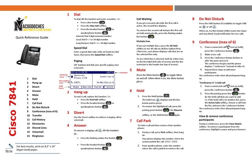 Cisco 7841 User manual