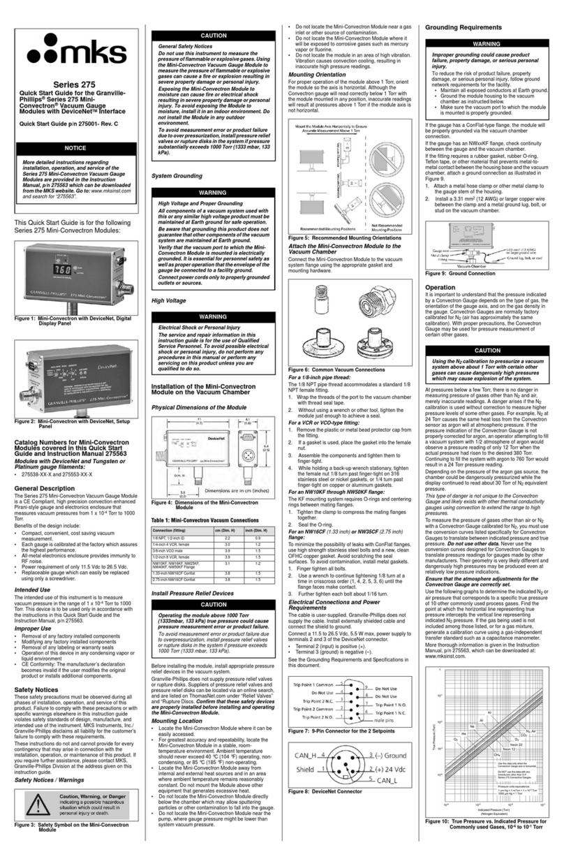 MKS Granville-Phillips Mini-Convectron 275... quick start guide