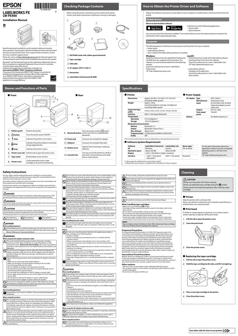 Epson LW-PX400 User manual