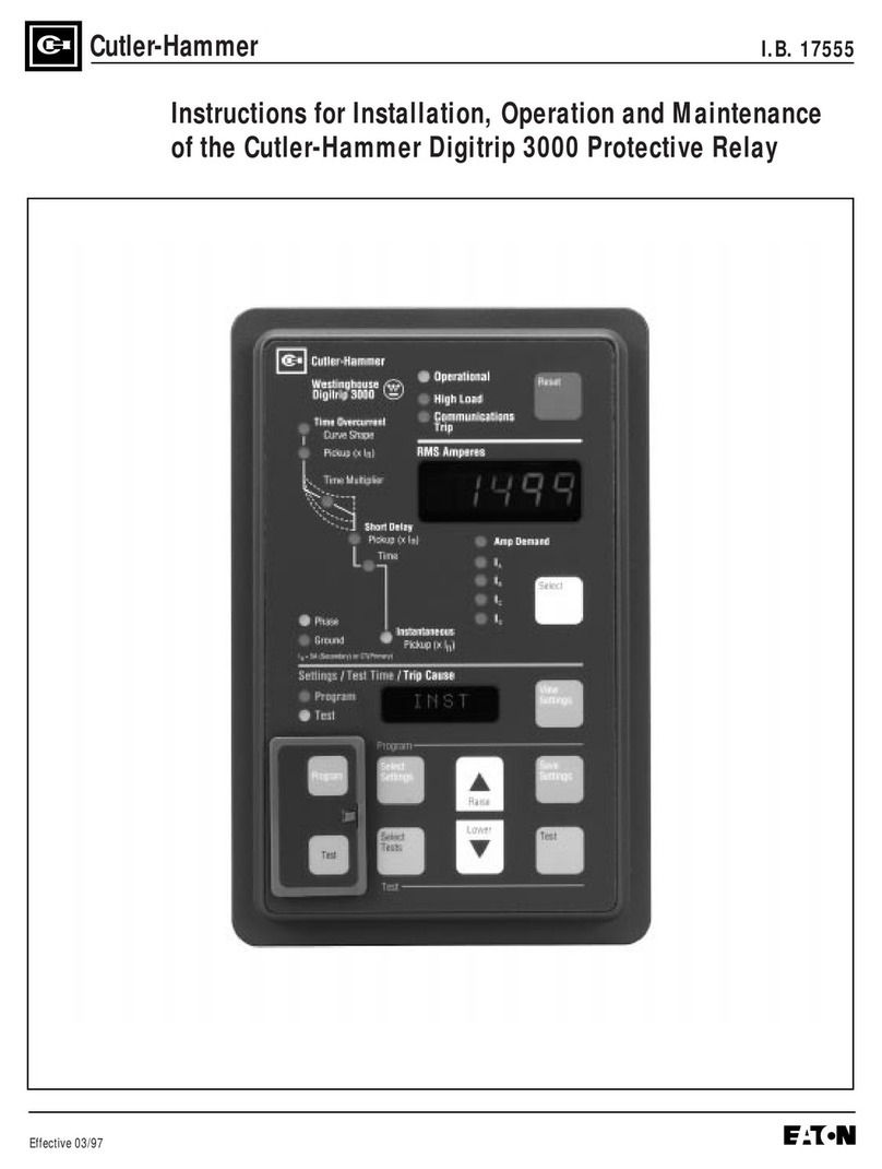 Cutler-Hammer Digitrip 3000 Instructions for installation, operation and maintenance Cutler-Hammer Digitrip 3000 Instructions for installation, operation and maintenance