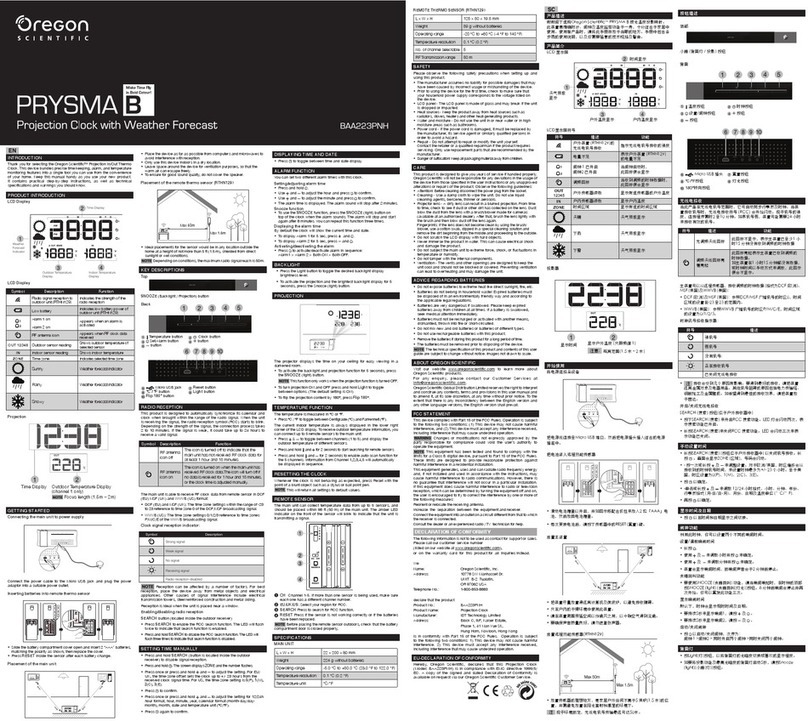 Oregon Scientific PRYSMA B manual