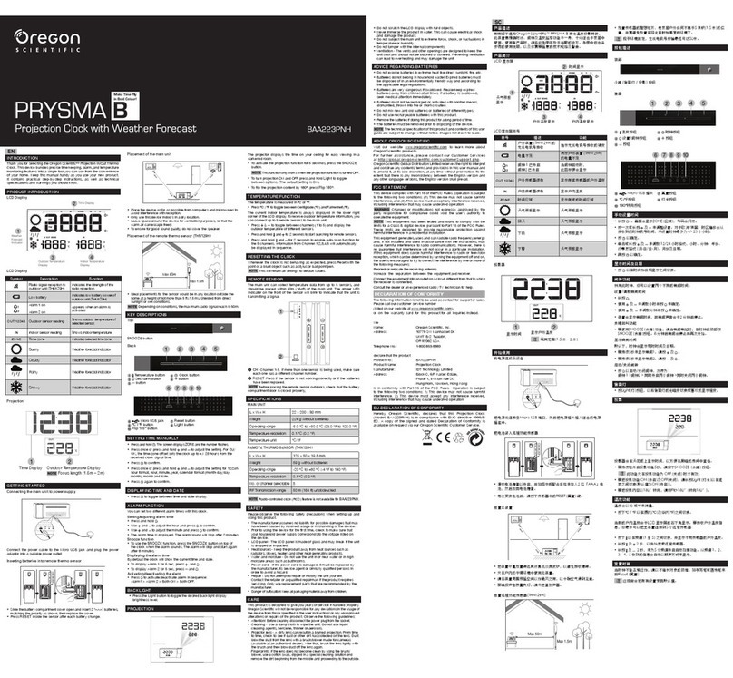 Oregon Scientific PRYSMA B manual