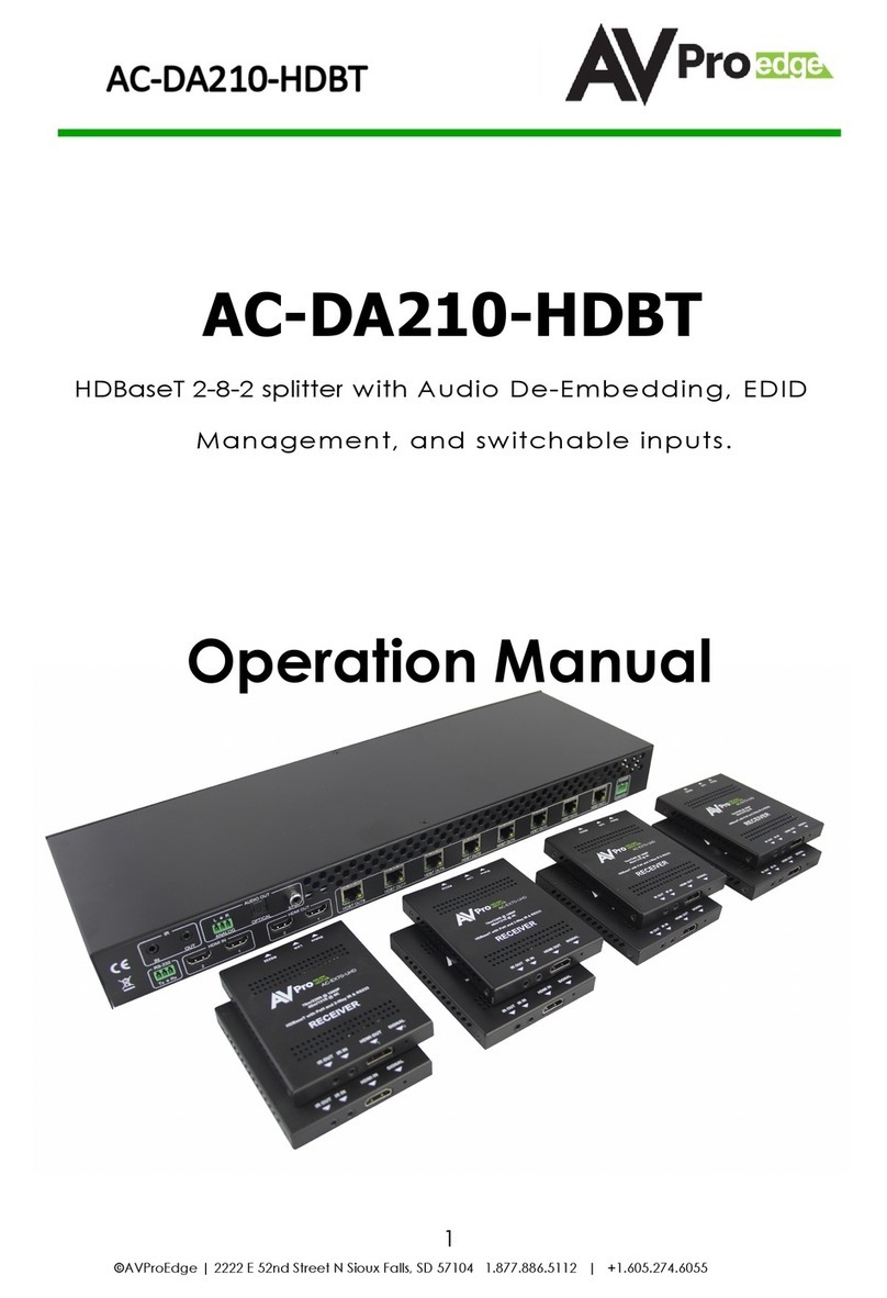 AVPro Edge AC-DA210-HDBT Operation manual