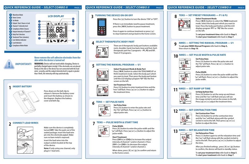 Roscoe Medical Select Combo II Quick reference guide