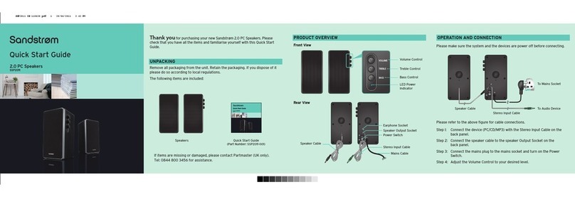 Sandstrom SSP2011 quick start guide