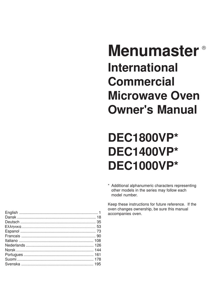 Menumaster DEC1800VP series owner's manual