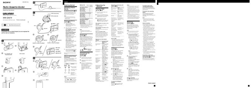 Sony Walkman WM-GX674 User manual