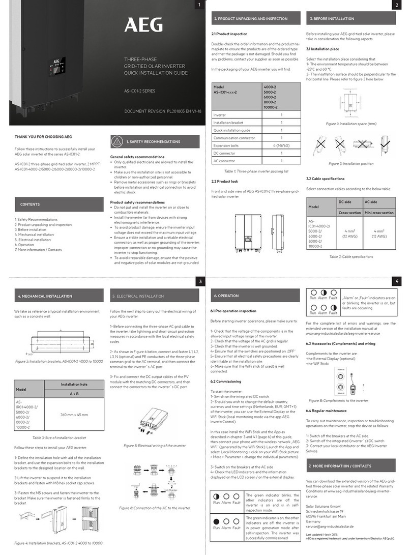 AEG AS-IC01-4000-2 Quick installation guide