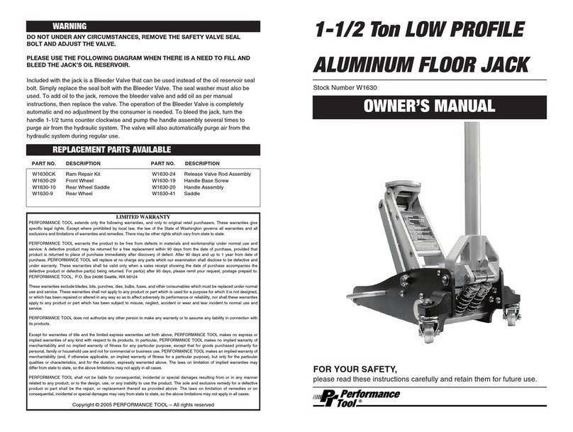 Performance Tool W1630 User manual