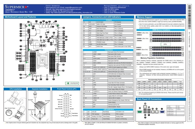 Supermicro X9SRW-F Quick reference guide