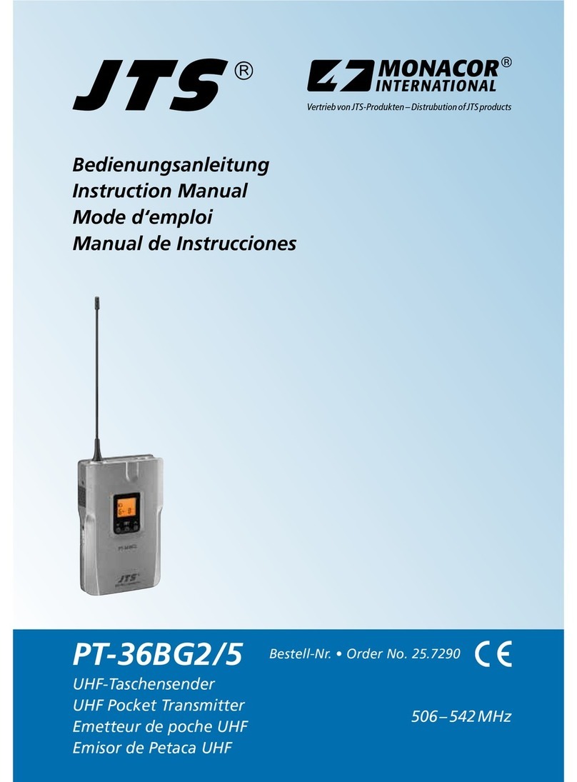 JTS PT-36BG2/5 instruction manual