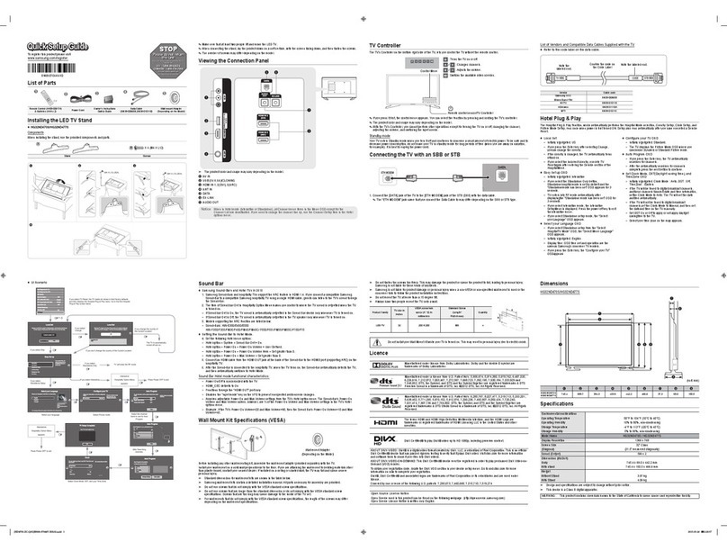 Samsung HG32ND470S Quick setup guide