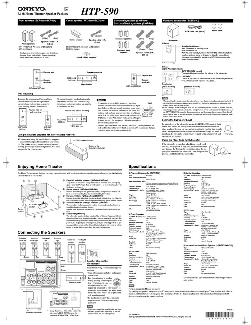 Onkyo SKW-580 User manual
