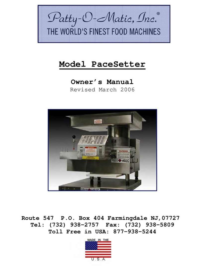 Patty-O-Matic Pacesetter User manual