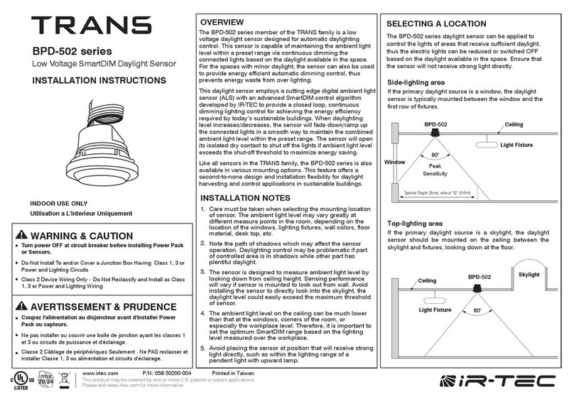 trans BPD-502 series installation instructions