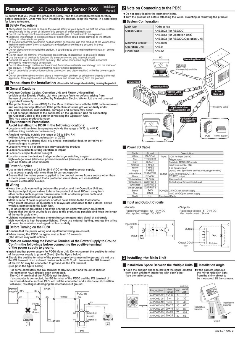 Panasonic PD50 installation manual