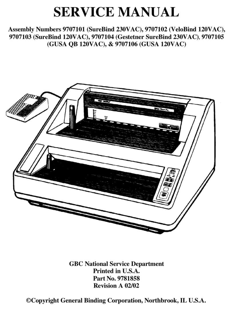 General Binding SureBind 230VAC Service manual