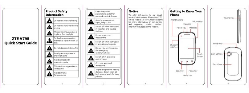 Zte V795 quick start guide