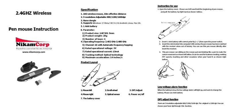 NikamCorp Pen mouse instructions