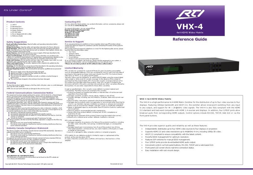 RTI VHX-4 User manual