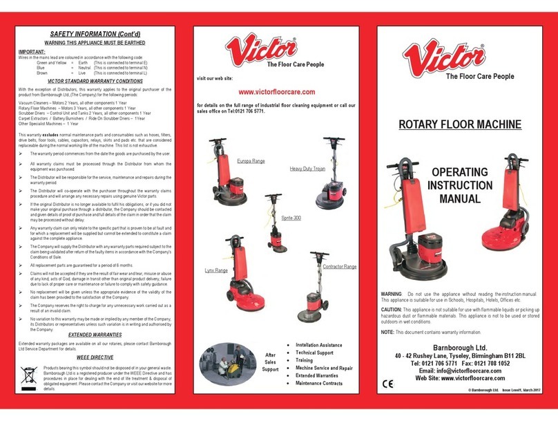 Victor Europa Range Operating instructions manual