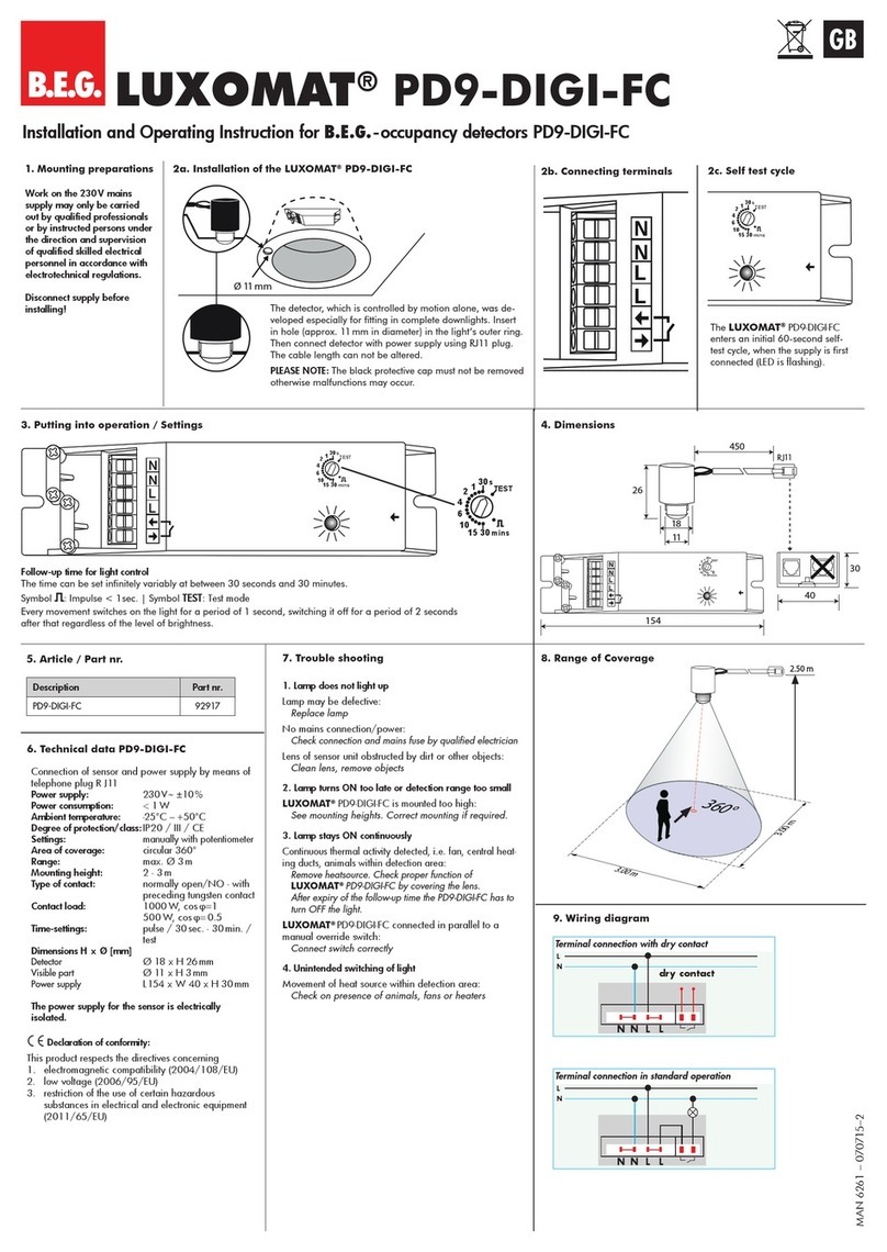 B.E.G. LUXOMAT PD9-DIGI-FC User guide