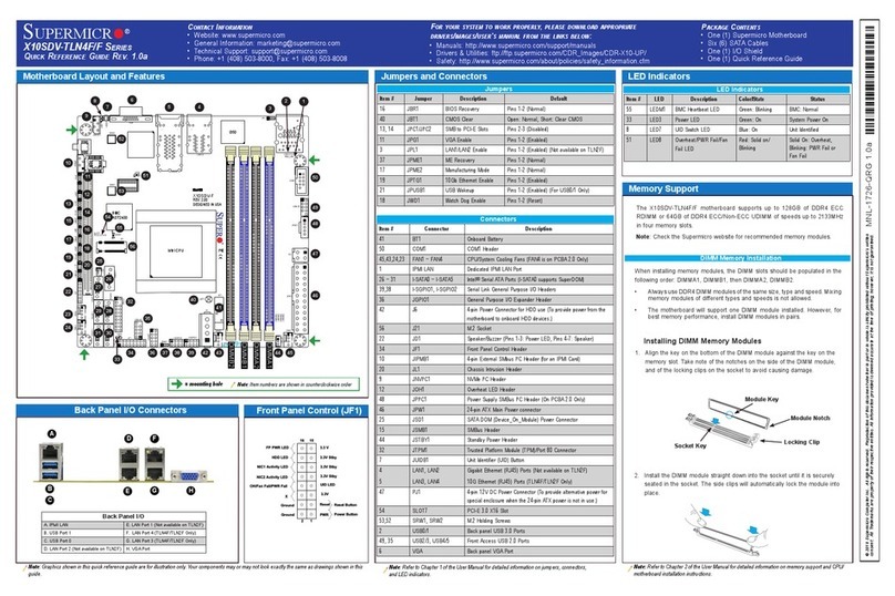 Supermicro X10SDV-TLN4F/F Series Quick reference guide