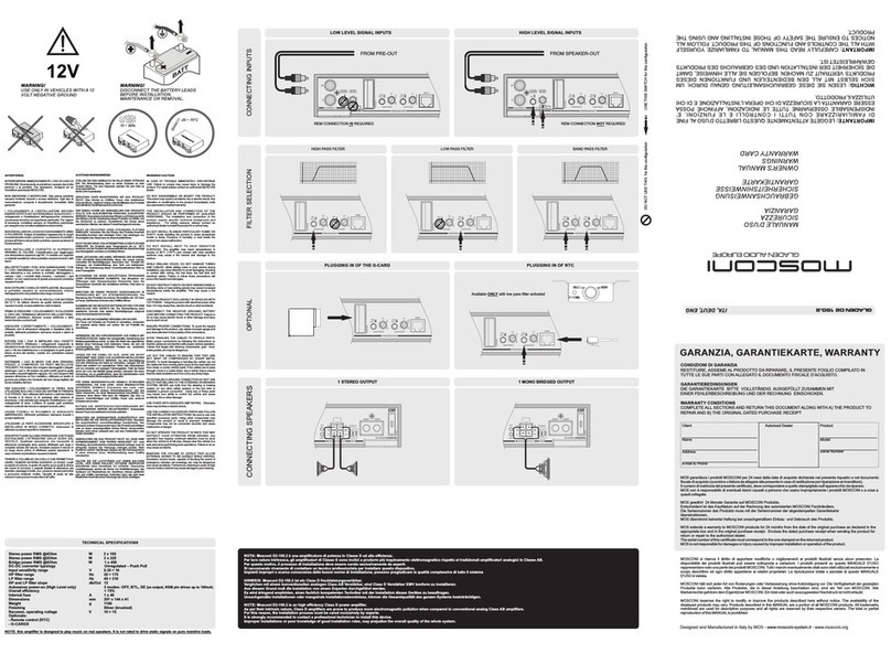 Mosconi Gladen D2 User manual