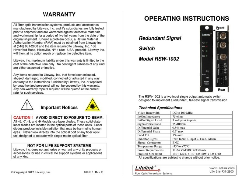 Litelink RSW-1002 User manual