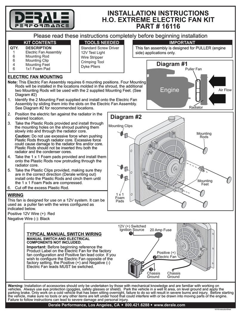 Derale Perfomance 16116 Installation instructions and owner's manual