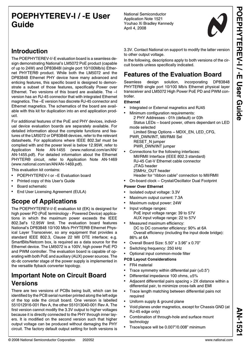 National Semiconductor POEPHYTEREV-E user guide