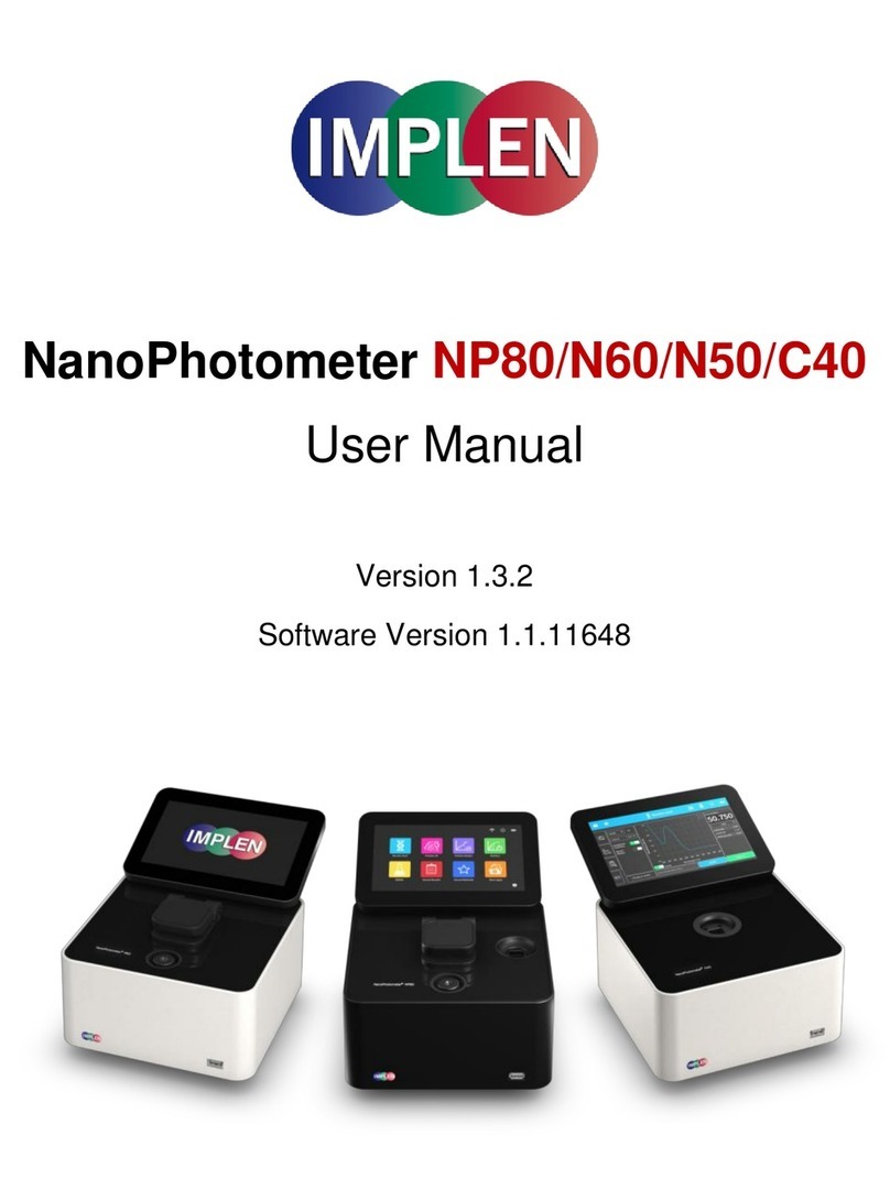 Implen NanoPhotometer NP80 User manual