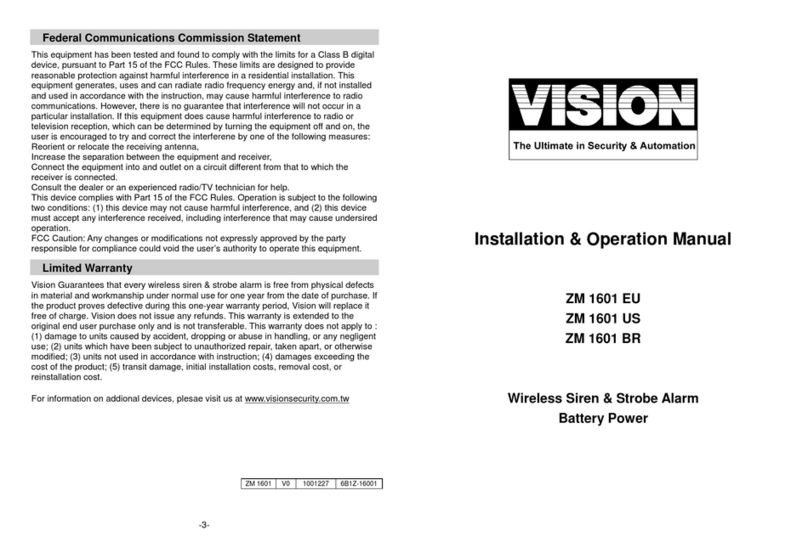 Vision ZM 1601 EU User manual Vision ZM 1601 EU User manual