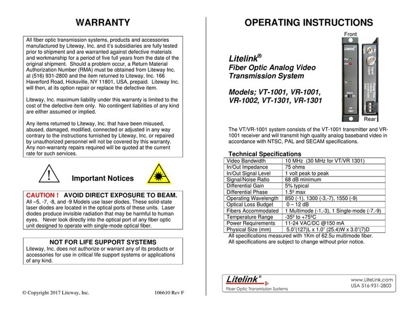 Litelink VT-1001 User manual