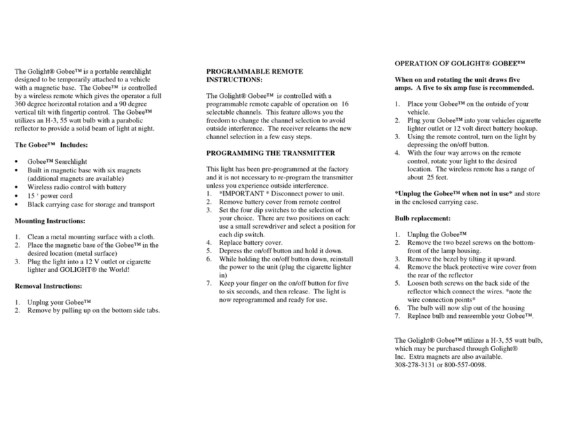 Golight GoBee 2121 Instructions for use