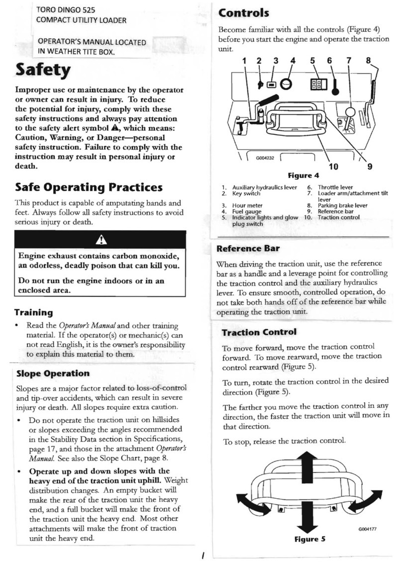 Toro DINGO 525 Safety instruction